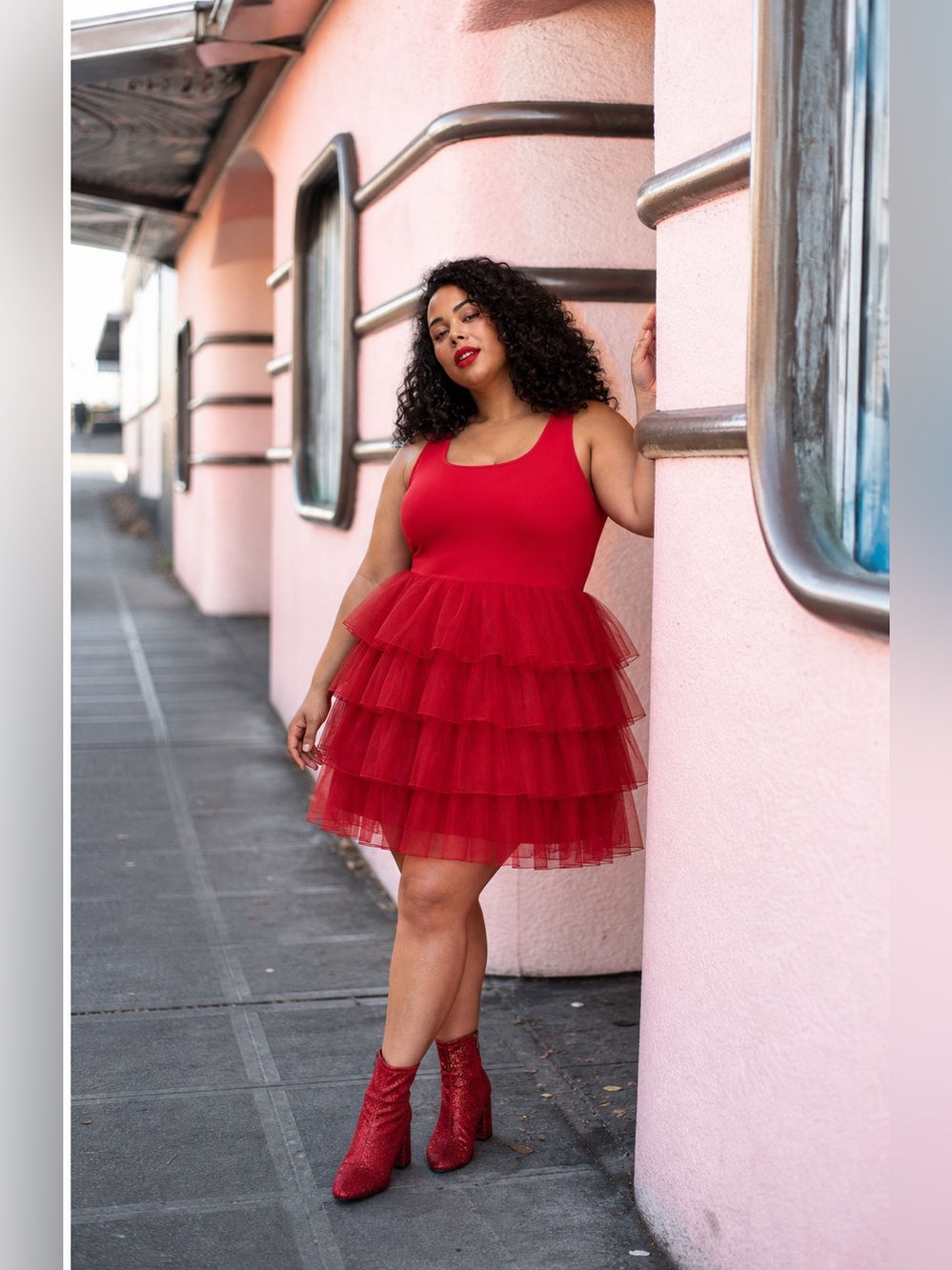 torrid Red Tiered Tulle Mini Dress - Picture 9 of 16